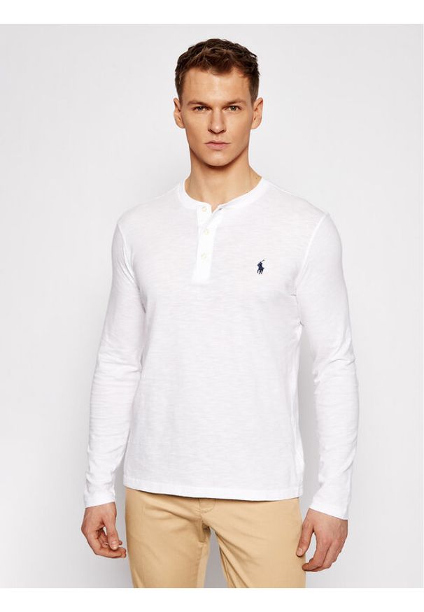 Polo Ralph Lauren Longsleeve Lsl 710790058002 Biały Regular Fit. Typ kołnierza: polo. Kolor: biały. Materiał: bawełna. Długość rękawa: długi rękaw