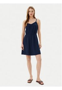 Vero Moda Sukienka letnia Mymilo 10303689 Granatowy Regular Fit. Kolor: niebieski. Materiał: wiskoza. Sezon: lato #5