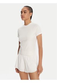 Reebok T-Shirt RK25309CCW Biały Slim Fit. Kolor: biały. Materiał: bawełna