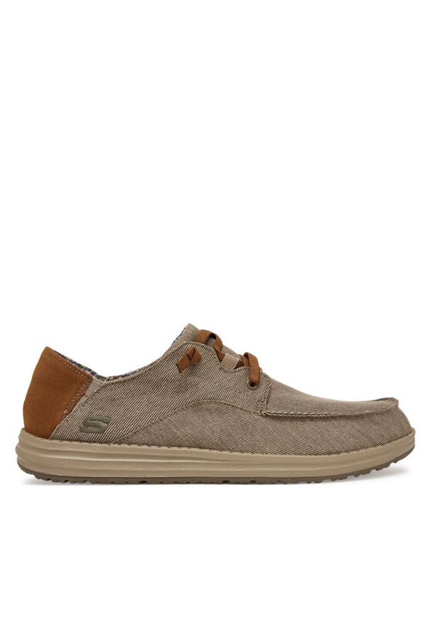 skechers - Skechers Półbuty Melson - Planon 210116/TPE Beżowy. Kolor: beżowy. Materiał: materiał