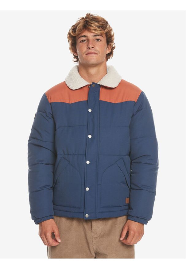 Quiksilver Kurtka puchowa The Puffer Jckt EQYJK03981 Granatowy Regular Fit. Kolor: niebieski. Materiał: bawełna