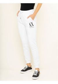 Armani Exchange Spodnie dresowe 8NYPCX YJ68Z 1000 Biały Regular Fit. Kolor: biały. Materiał: bawełna #1