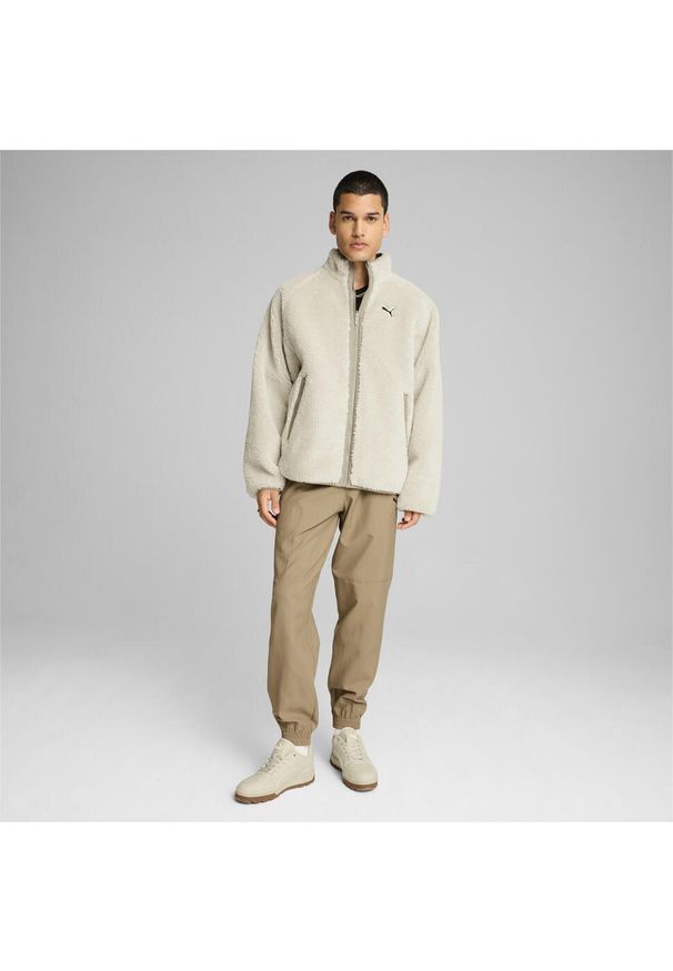 Puma - Męska dwustronna kurtka sherpa PUMA Alpine Snow White. Kolor: biały. Materiał: tkanina. Sport: turystyka piesza