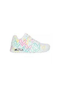 skechers - Buty do chodzenia damskie Skechers Uno Changed Love. Zapięcie: sznurówki. Kolor: biały. Materiał: materiał, syntetyk, tkanina. Szerokość cholewki: normalna. Sport: turystyka piesza