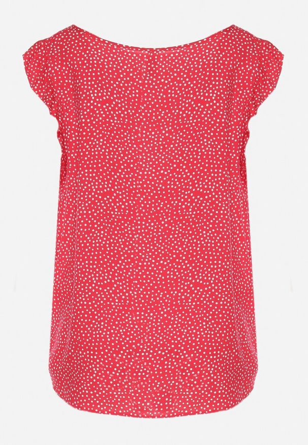 Born2be - Czerwona Bluzka z Bawełny w Kropki Nappela. Okazja: na co dzień. Kolor: czerwony. Materiał: bawełna. Długość rękawa: krótki rękaw. Długość: krótkie. Wzór: kropki. Styl: klasyczny, casual, elegancki