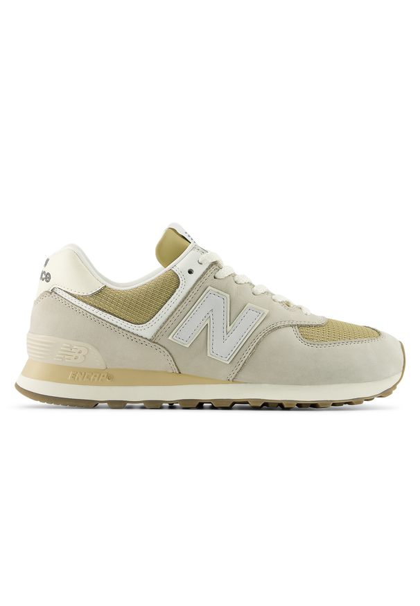 Buty unisex New Balance U5748DF – beżowe. Kolor: beżowy. Materiał: syntetyk, materiał, guma, zamsz. Szerokość cholewki: normalna. Model: New Balance 574