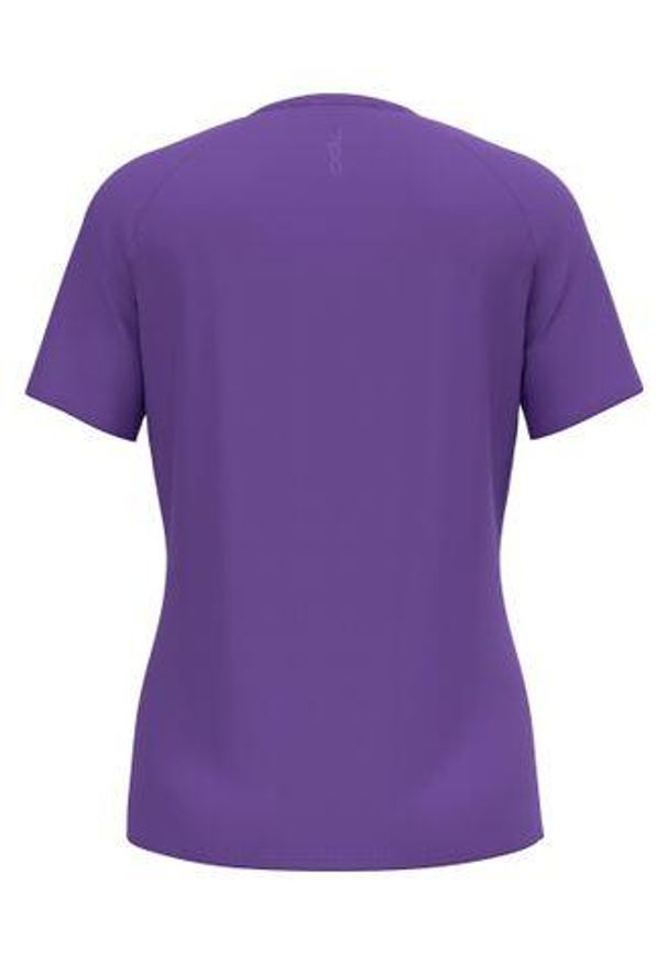 Koszulka damska Odlo ESSENTIAL PRINT T-shirt crew neck s/s. Kolor: fioletowy. Wzór: nadruk