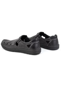 Joker Buty męskie skórzane na lato wsuwane 500J szare. Zapięcie: bez zapięcia. Kolor: szary. Materiał: skóra. Sezon: lato #3