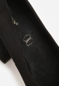Renee - Czarne Czółenka Vices na Słupkowym Obcasie ze Skórzaną Wkładką Divira. Kolor: czarny. Materiał: skóra. Obcas: na obcasie. Styl: elegancki, klasyczny. Wysokość obcasa: średni #2