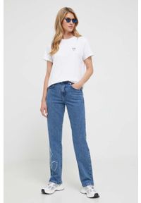 Karl Lagerfeld jeansy damskie high waist. Stan: podwyższony. Kolor: niebieski #2