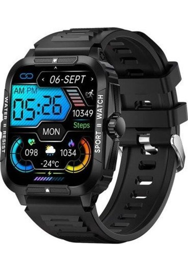 Smartwatch Colmi P76 Czarny (P76 Black). Rodzaj zegarka: smartwatch. Kolor: czarny