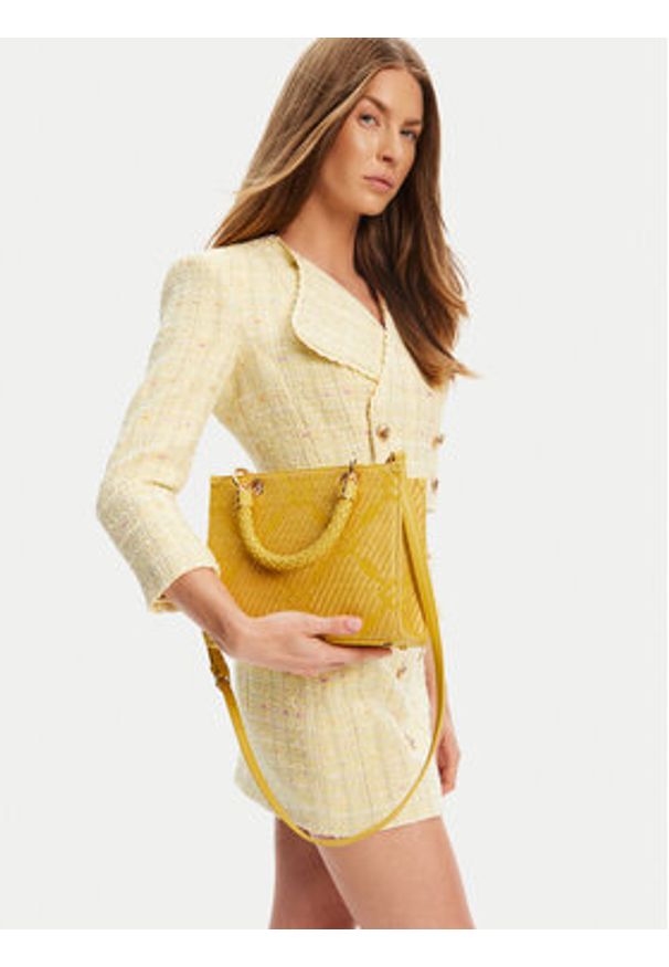 Elisabetta Franchi Torebka BS13A51E2 DC6 Żółty. Kolor: żółty. Materiał: materiał