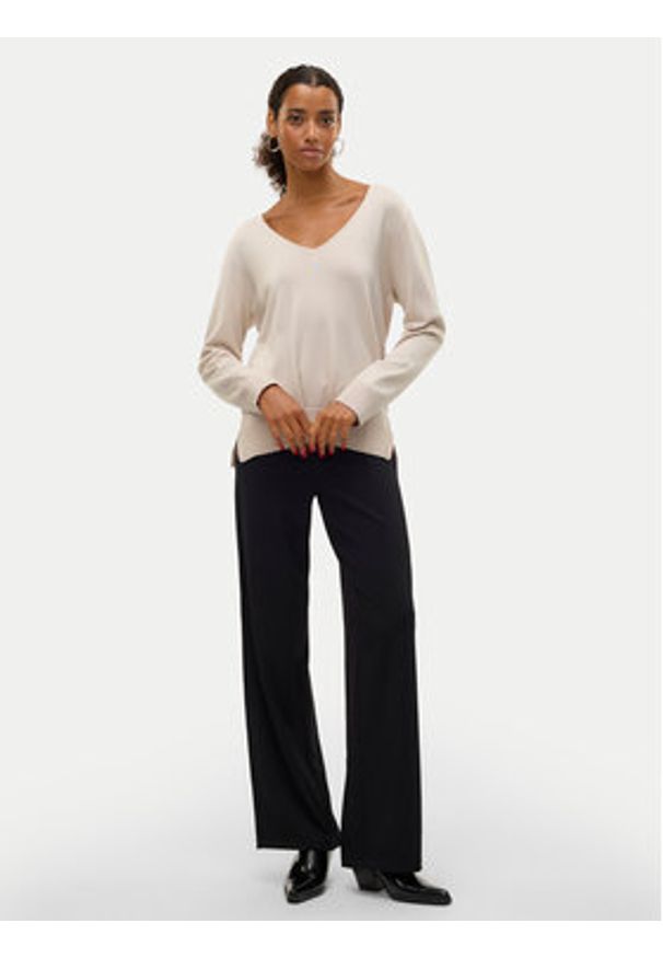 Vero Moda Bluzka Silje 10320451 Beżowy Loose Fit. Kolor: beżowy. Materiał: wiskoza