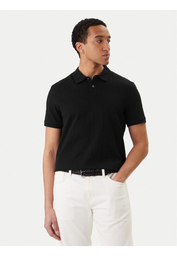 Guess Polo M6RP05 KD181 Czarny Regular Fit. Typ kołnierza: polo. Kolor: czarny. Materiał: bawełna
