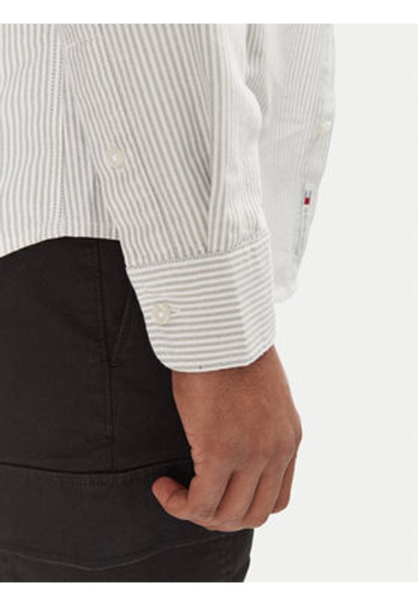 Tommy Jeans Koszula DM0DM20668 Zielony Slim Fit. Kolor: zielony. Materiał: bawełna