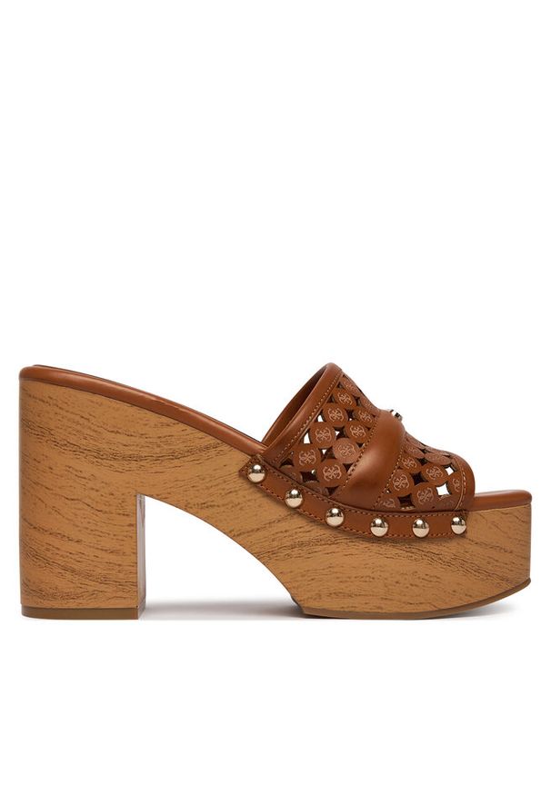 Klapki Guess. Kolor: brązowy