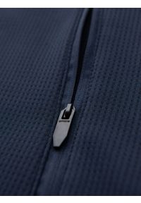 Ombre Clothing - Lekka kurtka męska z łączonych materiałów z kapturem i ozdobnym pikowaniem – granatowa V4 - Rozmiar: XXL. Okazja: na co dzień. Typ kołnierza: kaptur. Kolor: niebieski. Materiał: materiał. Wzór: aplikacja. Styl: casual #9