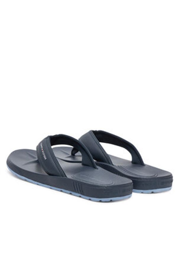 TOMMY HILFIGER - Tommy Hilfiger Japonki Molded Comfort Th Beach Sandal FM0FM05508 Granatowy. Kolor: niebieski. Materiał: skóra