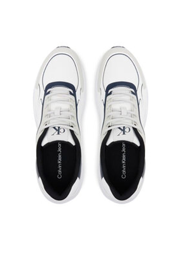 Calvin Klein Jeans Sneakersy Retro Tennis Low Knit Mix YM0YM01310 Biały. Kolor: biały. Materiał: materiał