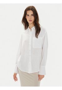 Gina Tricot Koszula 22624 Biały Loose Fit. Kolor: biały. Materiał: bawełna