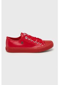 Big-Star - Big Star - Tenisówki. Nosek buta: okrągły. Kolor: czerwony. Materiał: syntetyk, materiał, skóra. Szerokość cholewki: normalna. Obcas: na obcasie. Wysokość obcasa: niski #1
