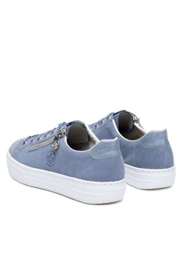 Rieker Sneakersy L59L1-10 Niebieski. Kolor: niebieski. Materiał: zamsz, skóra