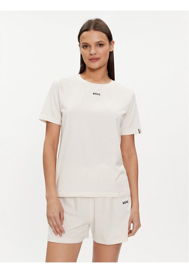 BOSS - Boss T-Shirt 50510322 Écru Regular Fit. Materiał: bawełna