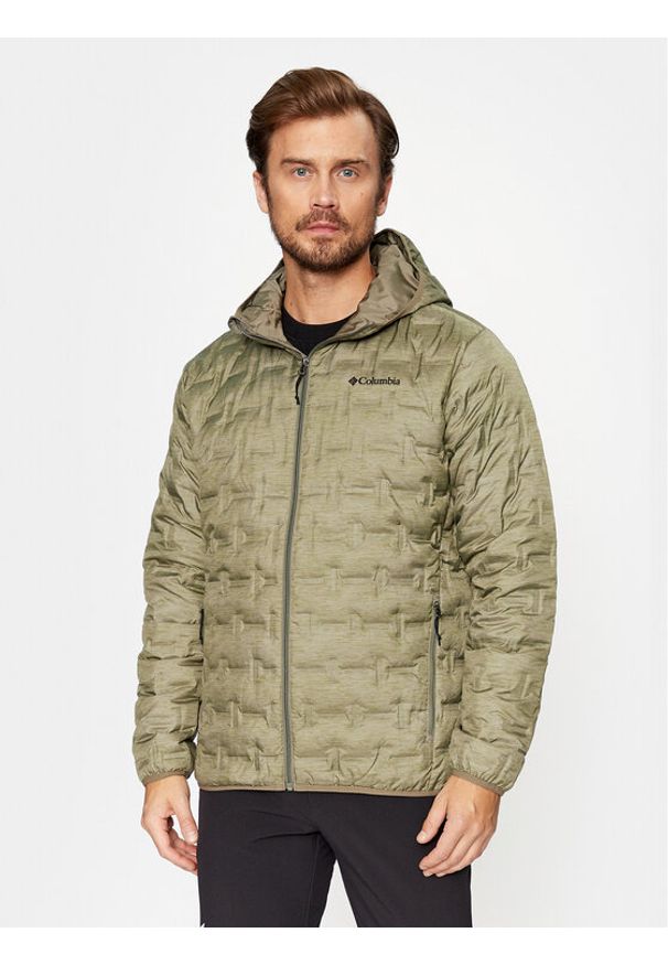 columbia - Columbia Kurtka puchowa Delta Ridge™ Down Hooded Jacket Zielony Regular Fit. Kolor: zielony. Materiał: syntetyk