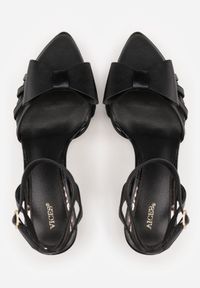Born2be - Czarne Sandały VICES na Szpilce z Kokardką Rosedust. Okazja: na wesele, na ślub cywilny. Zapięcie: sprzączka. Kolor: czarny. Wzór: aplikacja. Obcas: na szpilce. Styl: klasyczny, elegancki #7