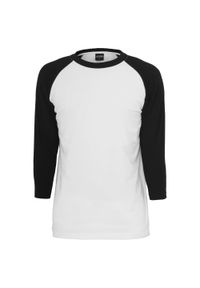 Urban Classics - T-shirt Męski Kontrastowy Raglanowy Rękaw 3/4. Kolor: biały, wielokolorowy, czarny. Długość rękawa: raglanowy rękaw