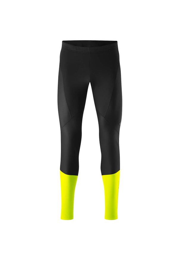 GONSO - Legginsy Gonso Essentials Softshell No Pad. Kolor: wielokolorowy, żółty, zielony. Materiał: softshell. Sport: kolarstwo