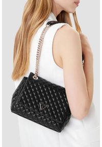 Guess - GUESS Czarna kopertówka damska Everlee Convertible. Kolor: czarny. Materiał: skórzane. Styl: casual, elegancki #7