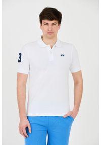 La Martina - LA MARTINA Białe męskie polo z małym logo, Rozmiar L. Typ kołnierza: polo. Kolor: biały #1
