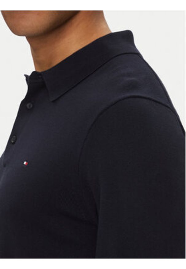 TOMMY HILFIGER - Tommy Hilfiger Polo Essential MW0MW37396 Granatowy Regular Fit. Typ kołnierza: polo. Kolor: niebieski. Materiał: bawełna