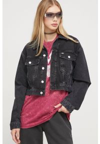 Tommy Jeans kurtka jeansowa damska kolor czarny przejściowa oversize. Kolor: czarny. Materiał: bawełna, denim #5