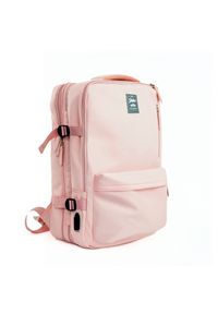 Plecak podróżny Solier FV06 Noa różowy. Kolor: różowy. Materiał: materiał. Wzór: paski. Styl: klasyczny, elegancki, casual