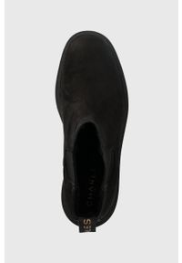 Charles Footwear botki zamszowe Diana damskie kolor czarny na platformie Diana.Boots.Black. Nosek buta: okrągły. Kolor: czarny. Materiał: zamsz. Obcas: na platformie #5