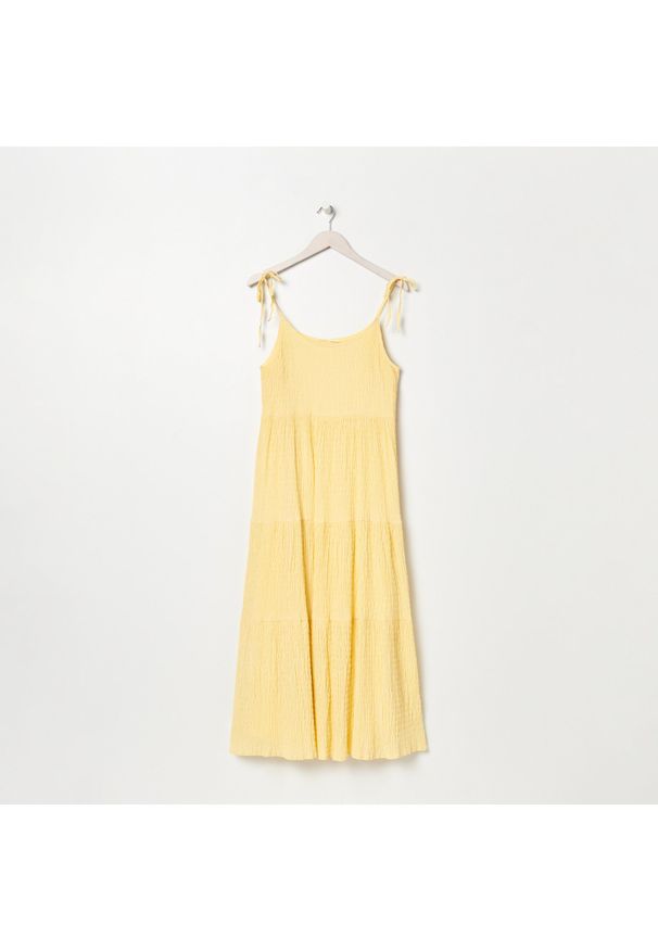 Sinsay - Sukienka damska - Żółty. Kolor: żółty