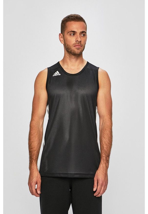 adidas Performance - T-shirt. Okazja: na co dzień. Kolor: czarny. Materiał: dzianina. Styl: casual