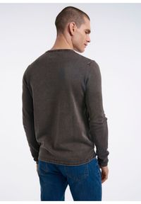 Ochnik - Sweter męski. Okazja: na co dzień. Kolor: brązowy. Materiał: bawełna. Długość: długie. Styl: casual