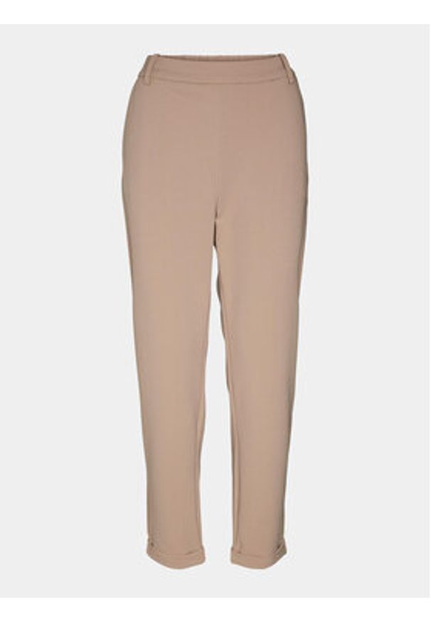 Vero Moda Chinosy Sara 10299871 Beżowy Straight Fit. Kolor: beżowy. Materiał: syntetyk