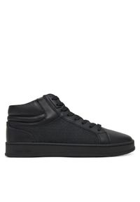 Calvin Klein Sneakersy High Top Lace Up Eyelet Jaq Mono HM0HM01816 Czarny. Kolor: czarny. Materiał: skóra