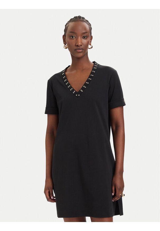 Liu Jo Sport Sukienka codzienna TA6296 J3855 Czarny Regular Fit. Okazja: na co dzień. Kolor: czarny. Materiał: bawełna. Typ sukienki: proste, sportowe. Styl: sportowy, casual