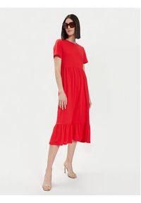 only - ONLY Sukienka codzienna May 15252525 Czerwony Regular Fit. Okazja: na co dzień. Kolor: czerwony. Materiał: bawełna. Typ sukienki: proste. Styl: casual