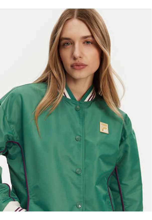 Fila Kurtka bomber Leme FAW0999 Zielony Oversize. Kolor: zielony. Materiał: syntetyk