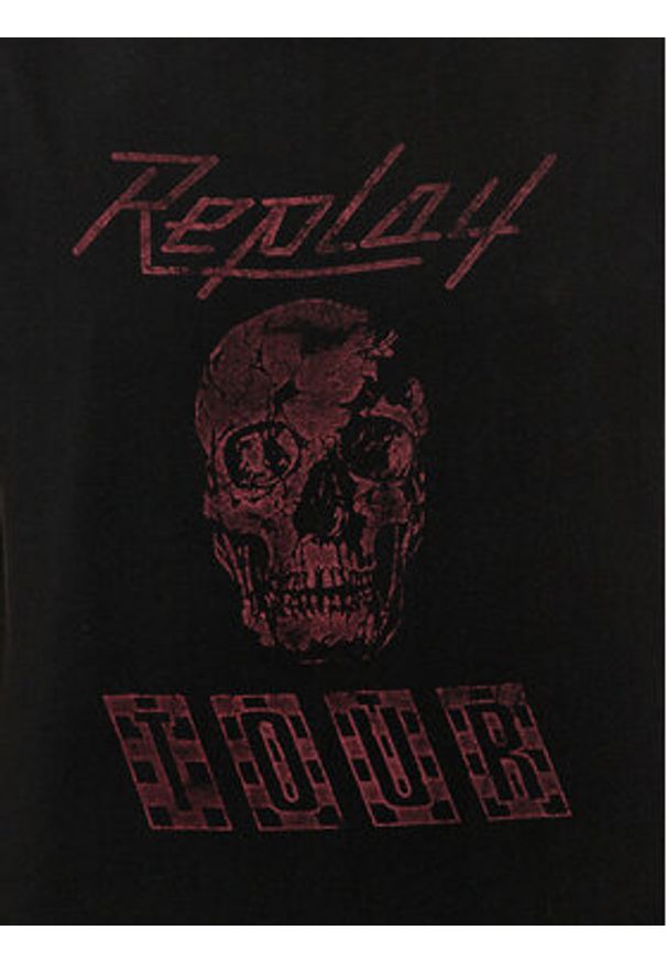 Replay T-Shirt M6761.000.23608P Czarny Regular Fit. Kolor: czarny. Materiał: bawełna