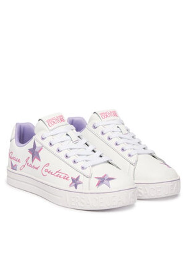 Versace Jeans Couture Sneakersy 80VA3SK4 ZPB74 MD7 Biały. Kolor: biały. Materiał: skóra