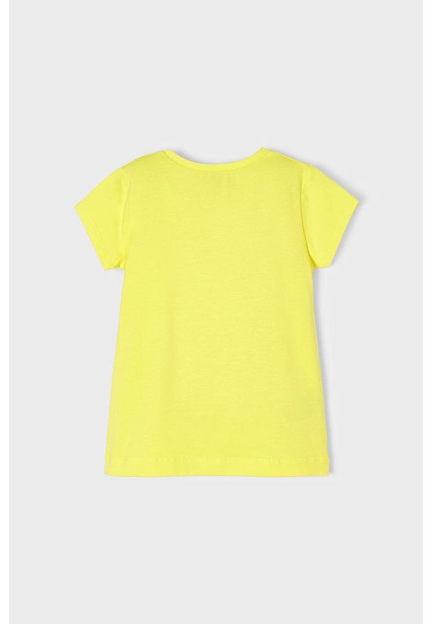 Mayoral T-shirt bawełniany dziecięcy kolor żółty. Okazja: na co dzień. Kolor: żółty. Materiał: bawełna. Styl: casual