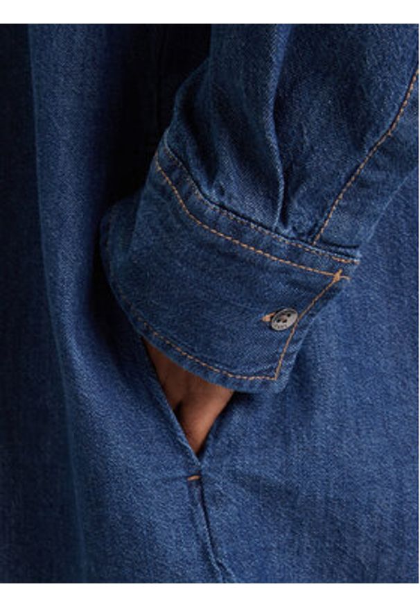 Tommy Jeans Sukienka jeansowa DW0DW21420 Granatowy Relaxed Fit. Kolor: niebieski. Materiał: bawełna
