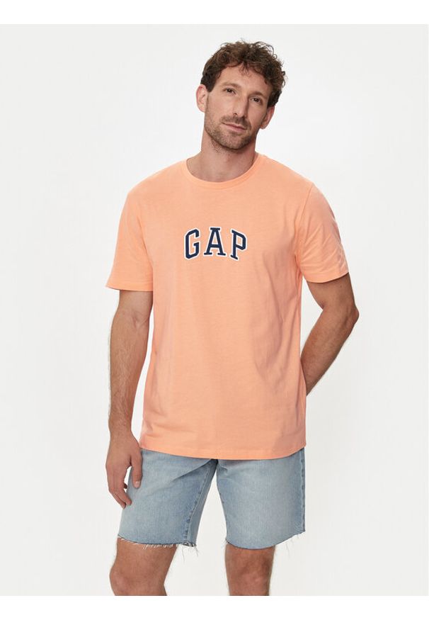 GAP - Gap T-Shirt 570044-06 Pomarańczowy Regular Fit. Kolor: pomarańczowy. Materiał: bawełna